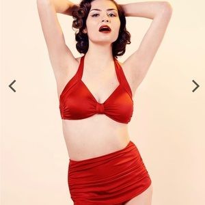 Authentic Esther Williams retro red bikini high waist. Sz 14 Pin up style